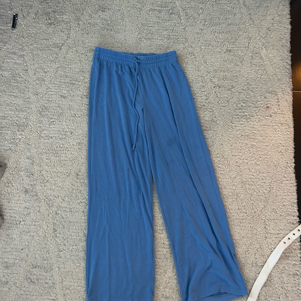 aritzia comfy lounge pants blue